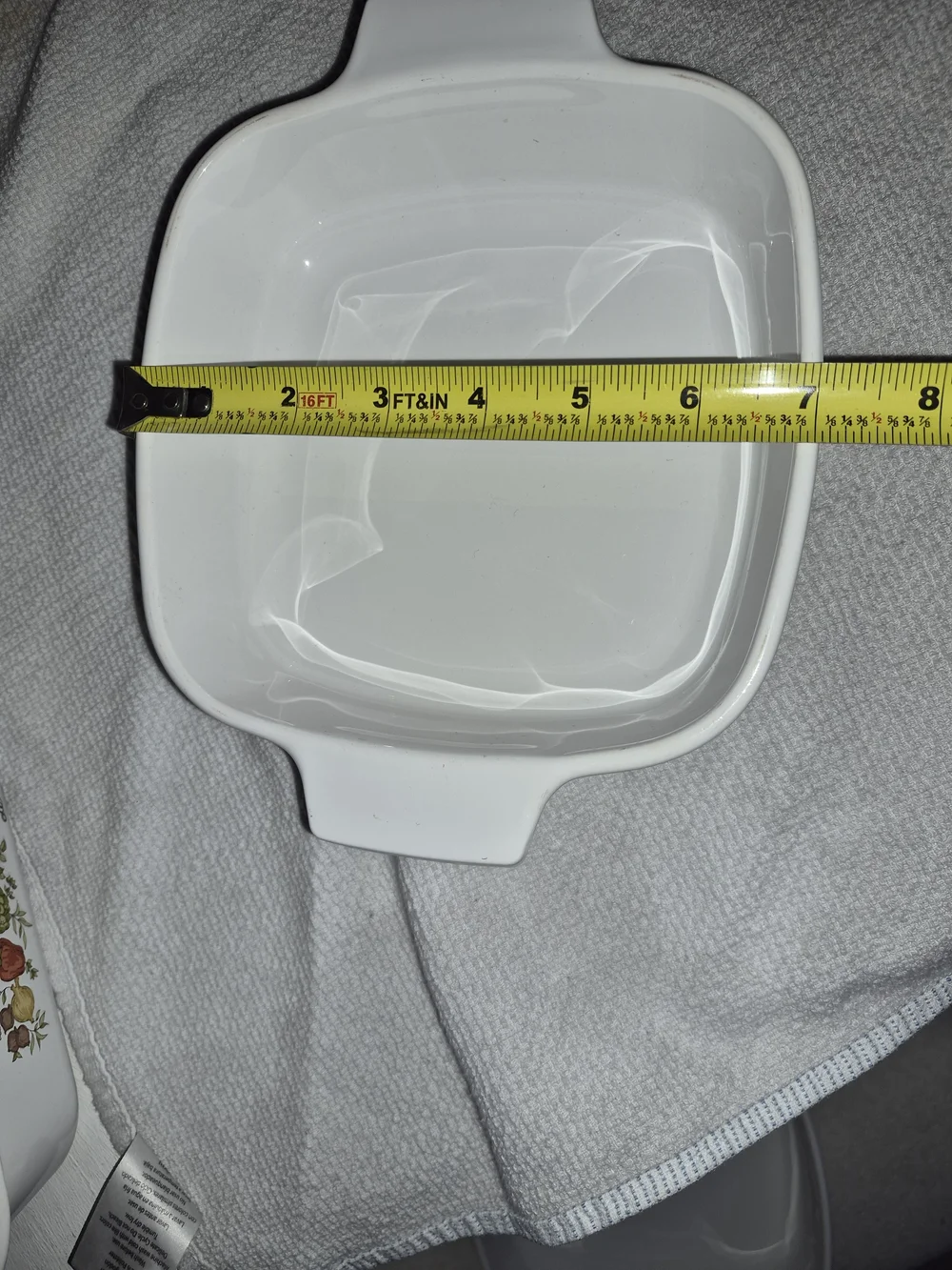 vintage Corning Ware casserole dish from the 